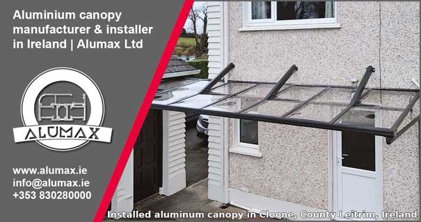 Bespoke aluminum canopy in Cloone, County Leitrim