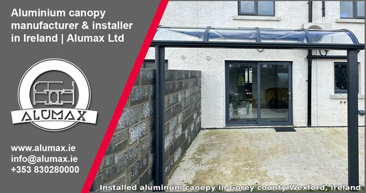 Aluminium canopy installed in Gorey Co Wexford