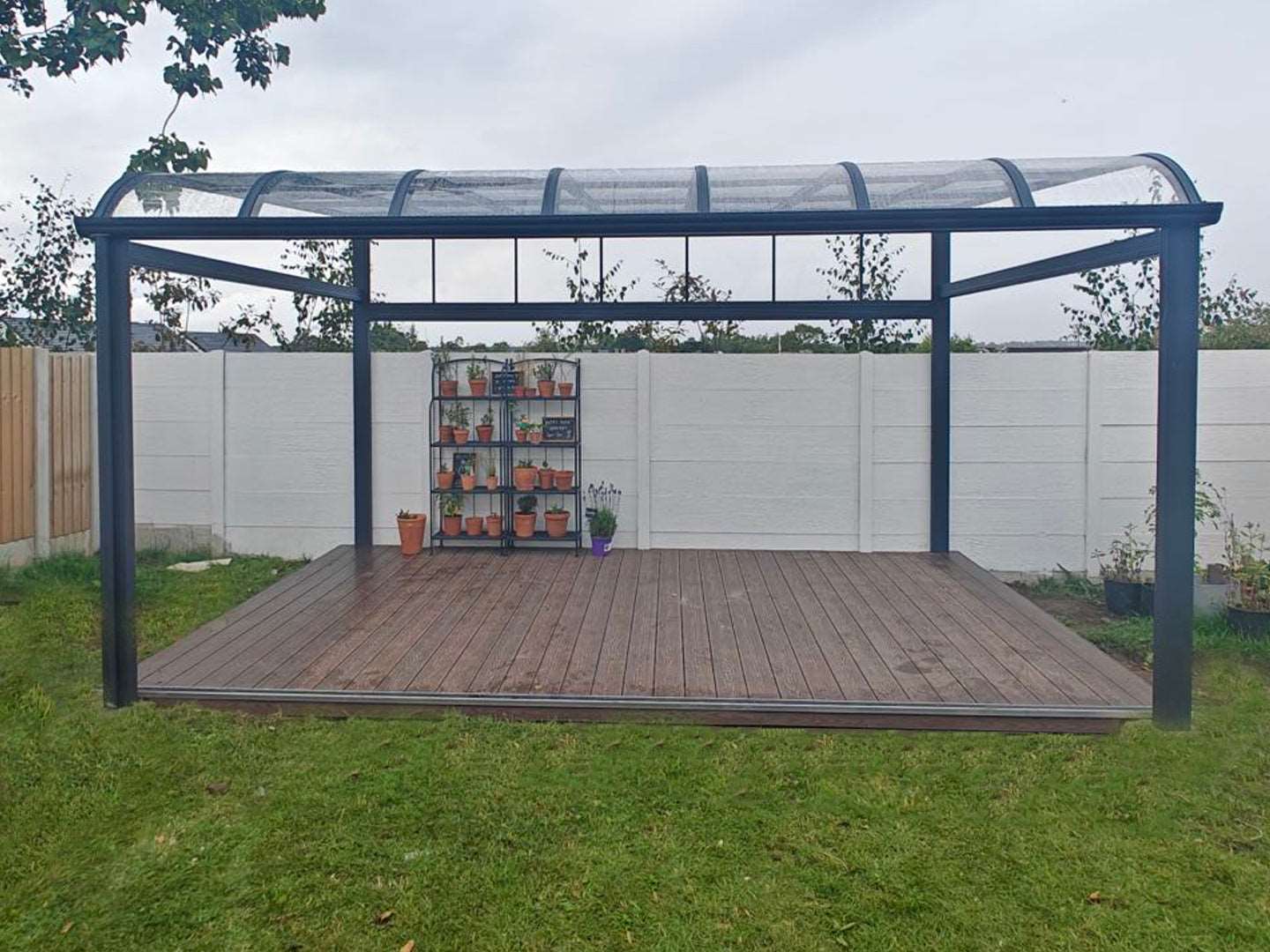 Aluminium canopy with composite decking in Malahide