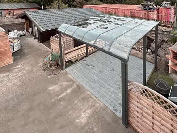 Aluminium canopy in Cabins Ireland, Naas Rd, Inchicore, Dublin