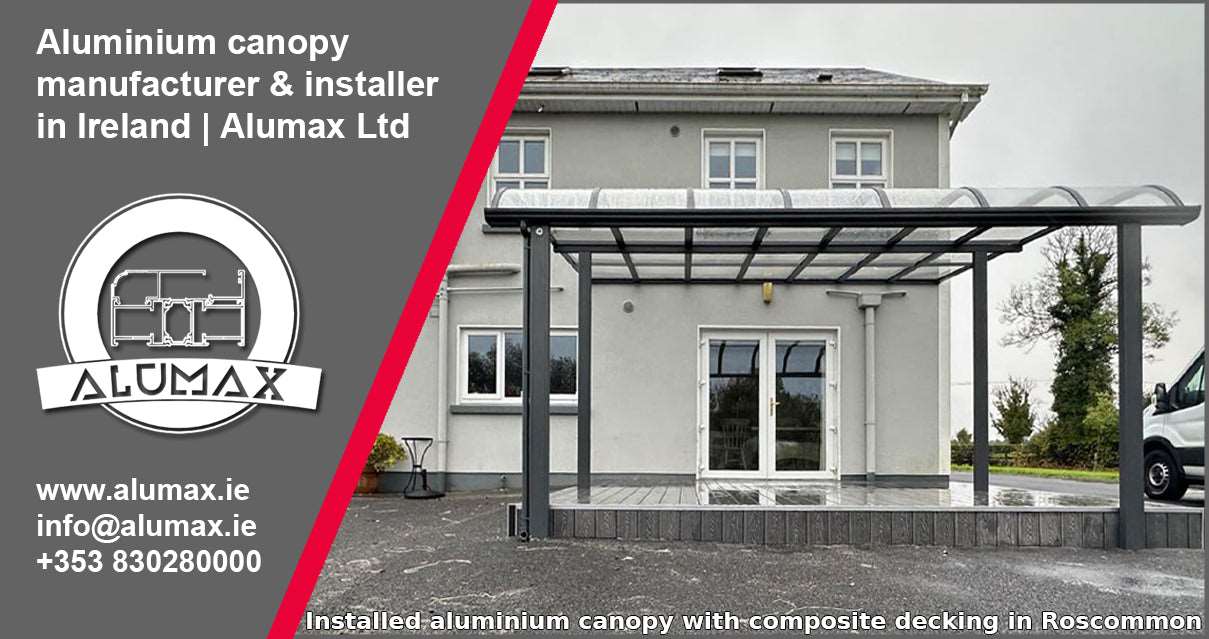 Roscommon aluminium canopy with composite decking