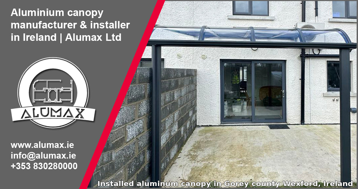 Aluminium canopy installed in Gorey Co Wexford