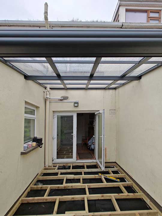 Aluminum canopy installed in Castleknock, Dublin, Ireland