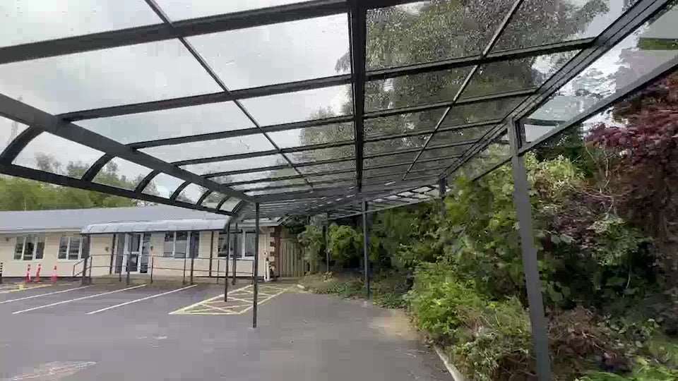Custom made aluminium, walkway canopy
