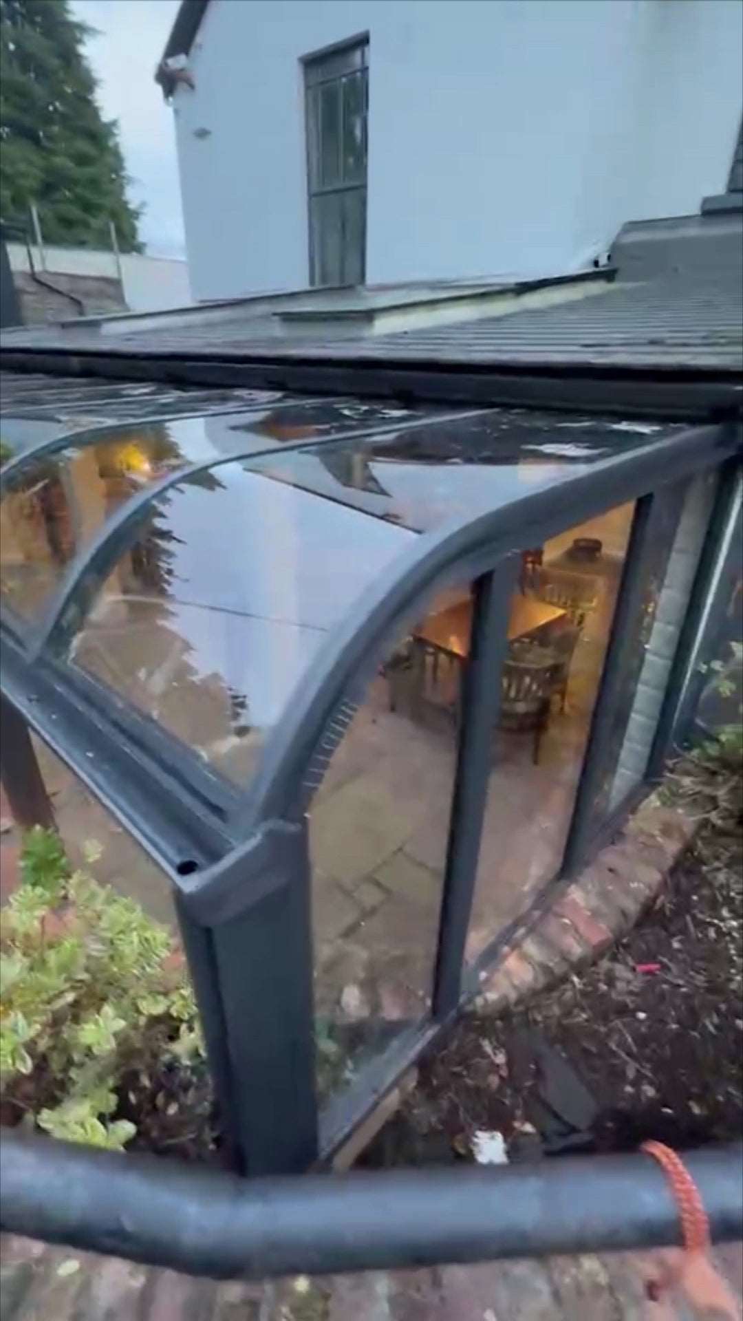 Aluminium canopy installed